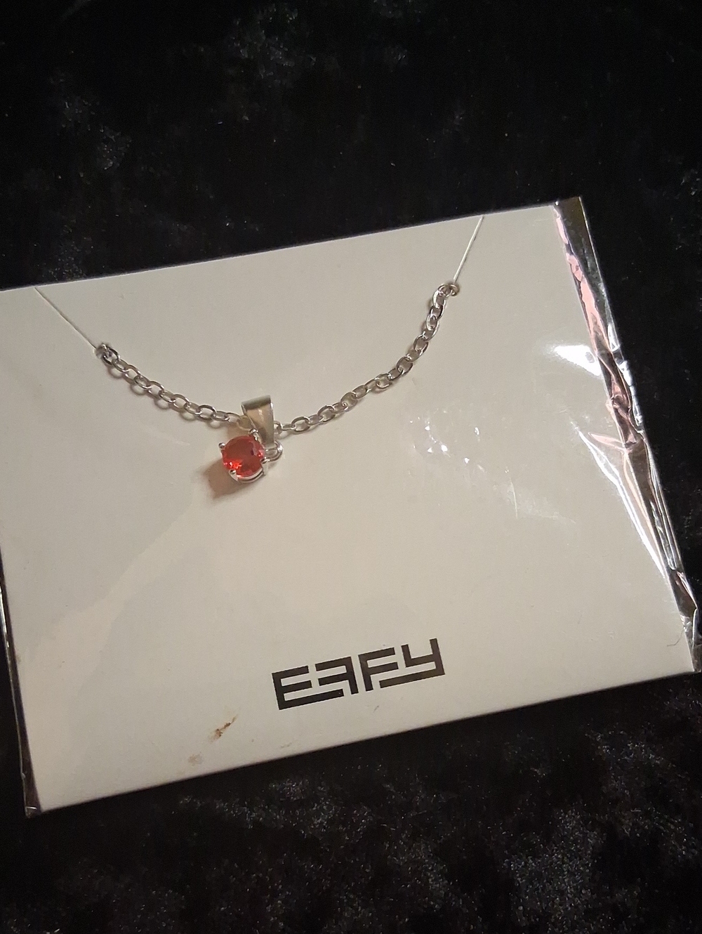 Effy Silver Necklace with Red Crystal Pendant